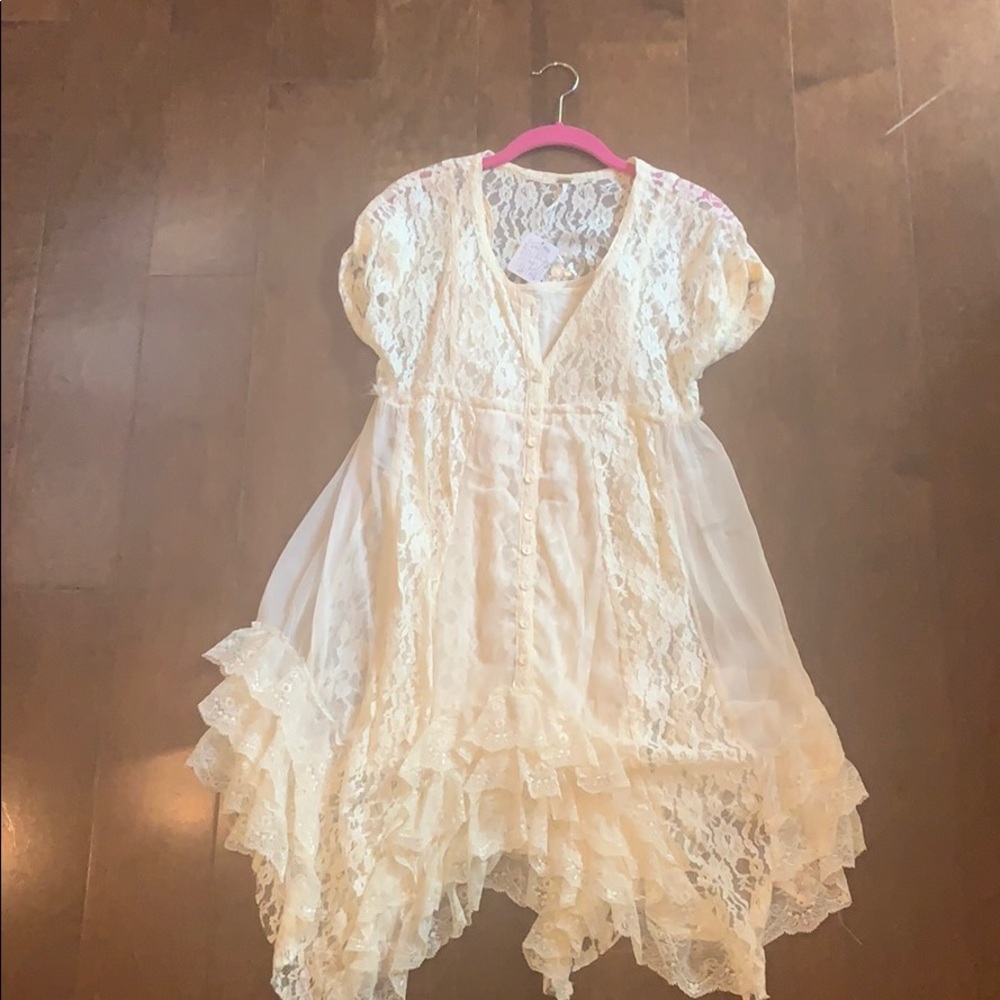 Free People Vintage Style Lace Tunic Dress